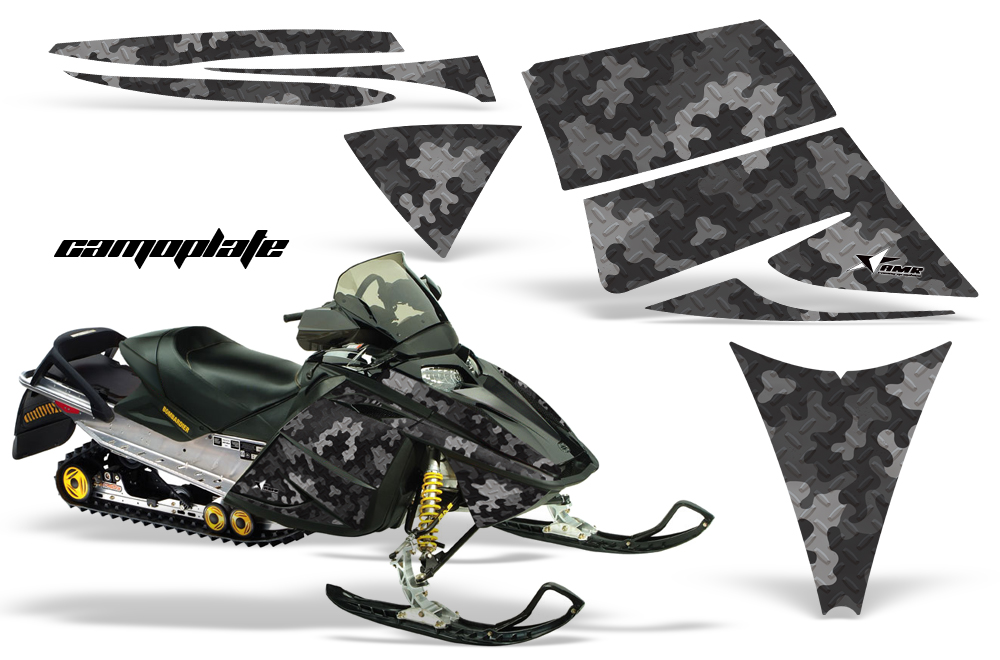 Ski-Doo Rev Graphics Kit CAMOPLATE Black